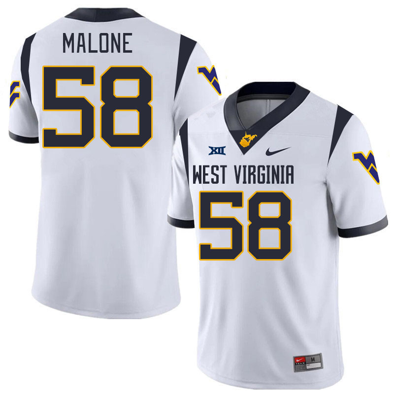 Men #58 Nick Malone West Virginia Mountaineers College 2024 New Uniforms Football Jerseys Stitched S